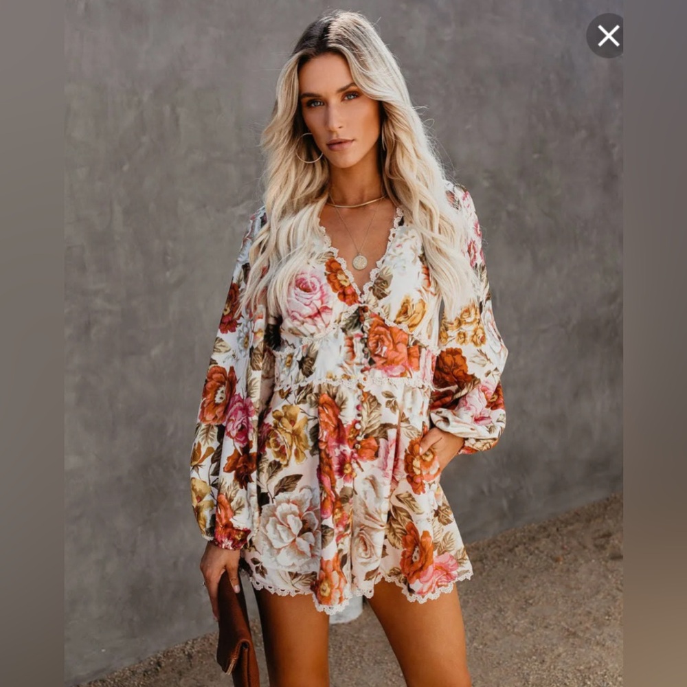 VICI floral long sleeve romper